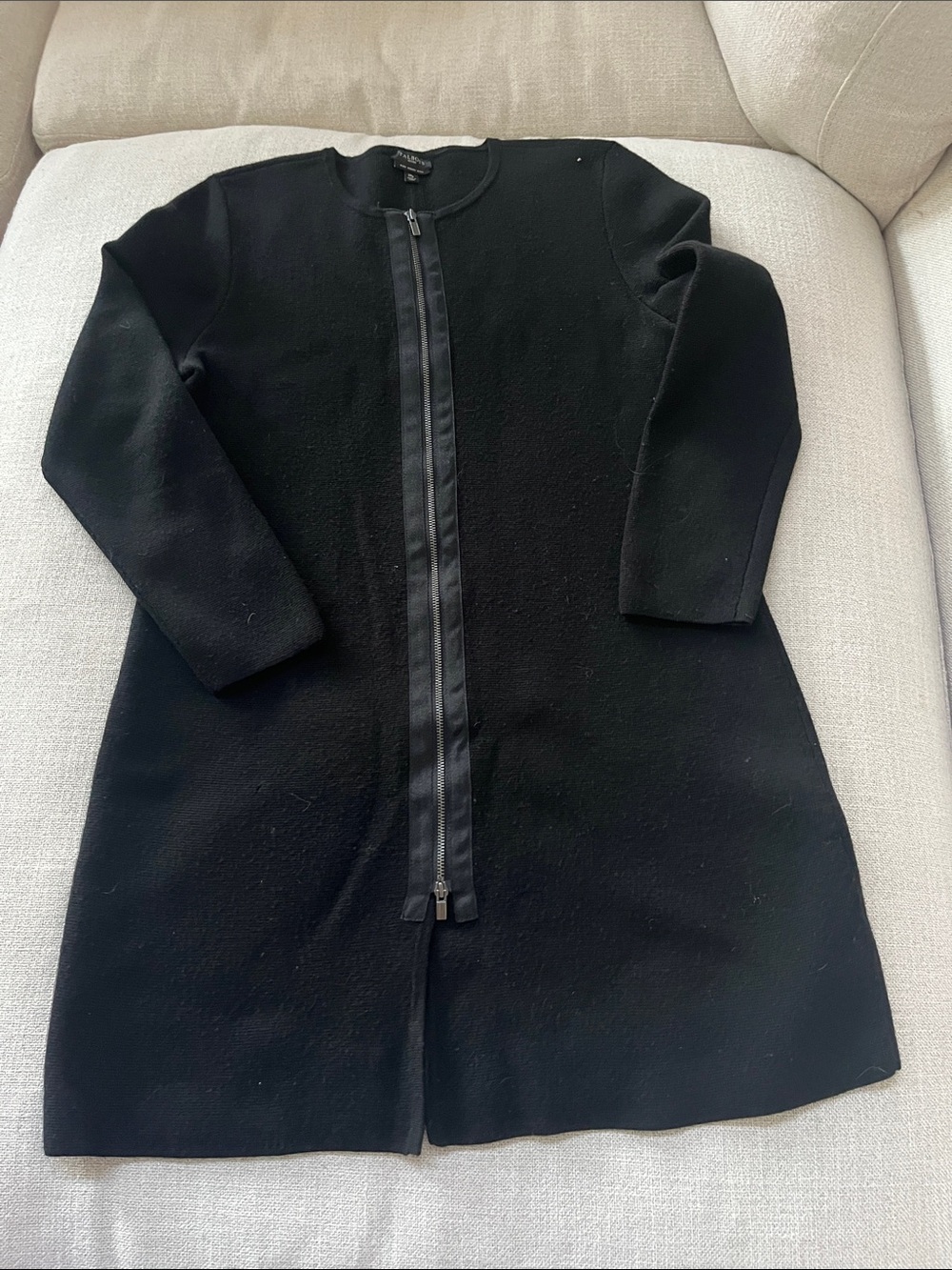 Talbots Black Long Sleeve Zip-Front sweater